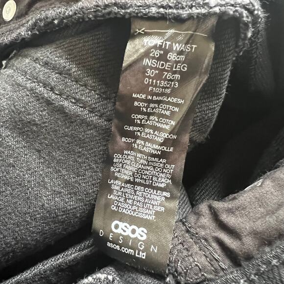 Asos Design Clean Black Slim Mom Jeans, W26L30 - Picture 8 of 10